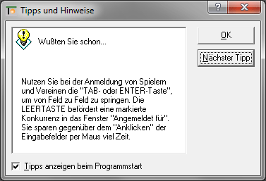 Screenshot  Tipps & Hinweise (Formularnavigation)